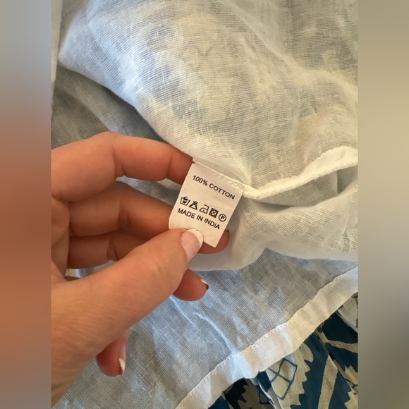 Dolma Cotton Blue and White Midi Dress Size Small - Picture 3 of 11